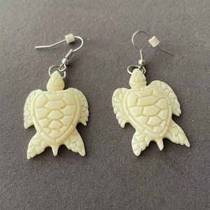 Carved Sea Turtle Earrings